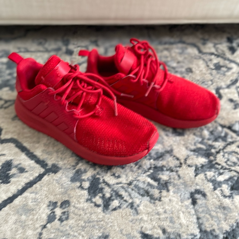 Boys red adidas sneakers size 1